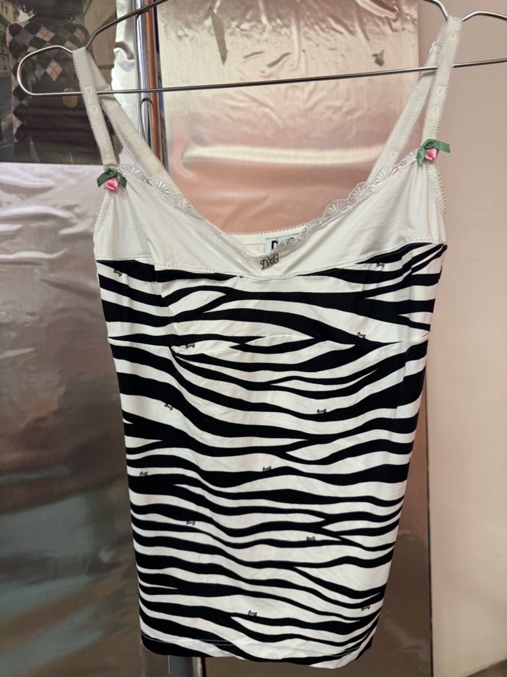 Dolce & Gabbana Black and White Zebra Stripe Tank Top